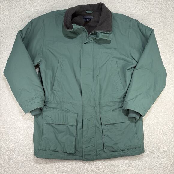 Lands End Mens L Polartec Aircore 200 Fleece Lined Barn Coat Chore Jacket Teal